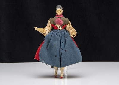 Lot 113 - A 19th century composition headed dolls’ house doll on jointed wooden body