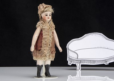 Lot 116 - A rare all-bisque French Mignonette dolls’ house doll