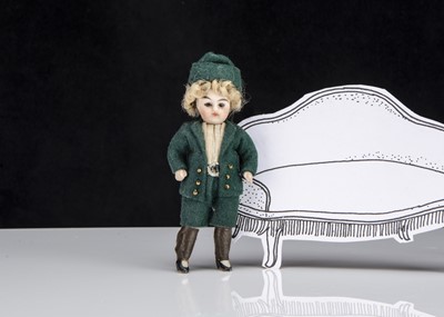 Lot 125 - A German all-bisque boy dolls’ house doll