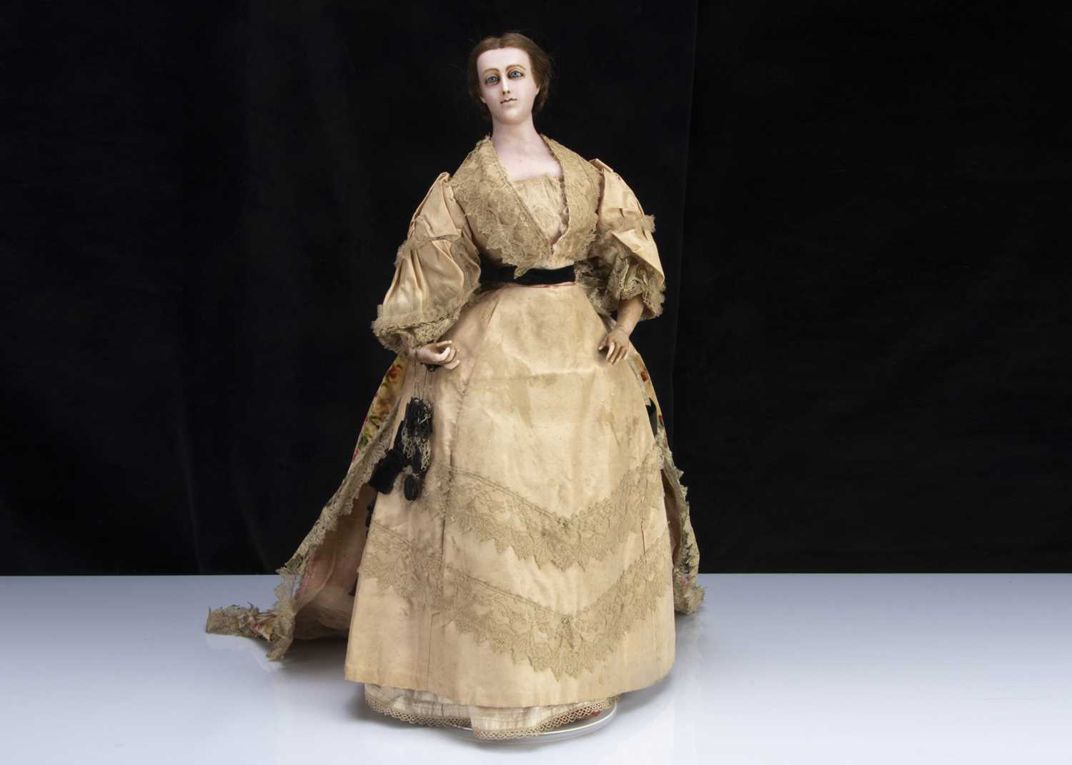 Lot 158 - A large 19th century Lucy Peck poured wax lady doll