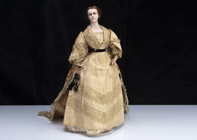 Lot 158 - A large 19th century Lucy Peck poured wax lady doll