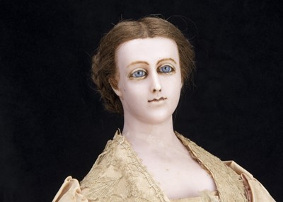 Lot 158 - A large 19th century Lucy Peck poured wax lady doll