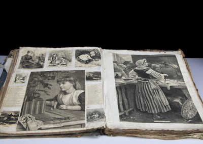 Lot 184 - A mid 19th century scrap book on linen