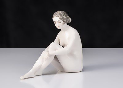 Lot 213 - A rare large Dressel & Kister seated Bathing Beauty