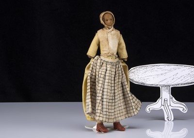 Lot 266 - An early bees wax headed dolls’ house doll probably early 19th century