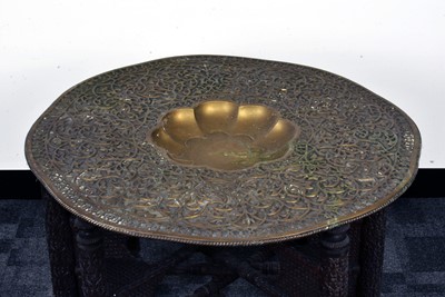 Lot 48 - Large Middle Eastern Folding Brass Topped Table