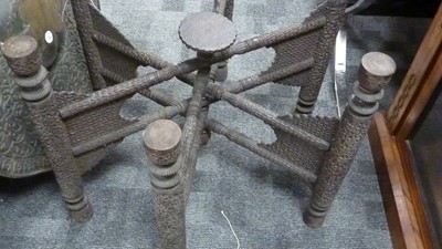 Lot 48 - Large Middle Eastern Folding Brass Topped Table