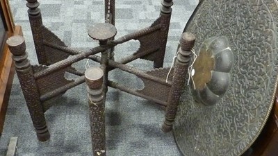 Lot 48 - Large Middle Eastern Folding Brass Topped Table