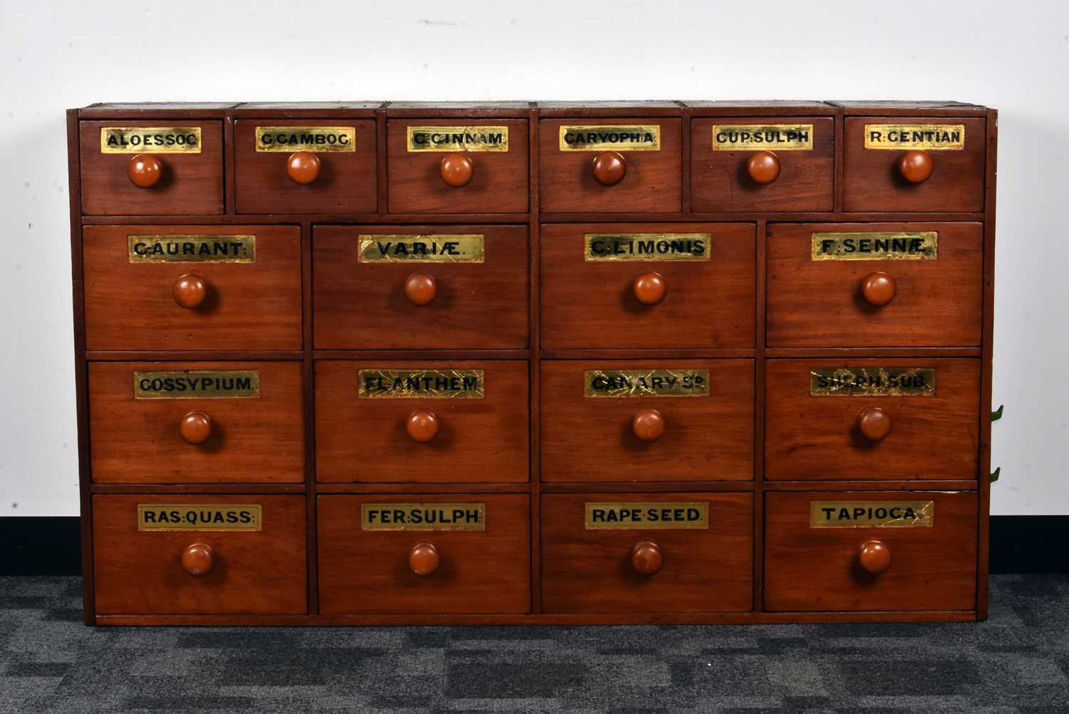 Lot 49 - A late Victorian and later oak and mahogany medical/collectors cabinet