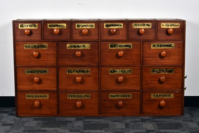 Lot 49 - A late Victorian and later oak and mahogany medical/collectors cabinet