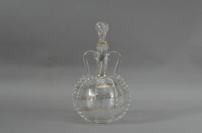 Lot 54 - A Danish glass twin handled decanter
