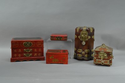 Lot 78 - A collection of 20th century Oriental boxes