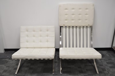 Lot 8 - After Ludwig Mies Van De Rohe a pair of Barcelona style chairs