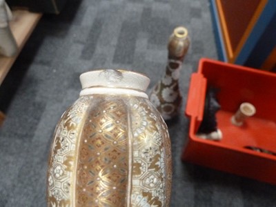 Lot 88 - A pair of Japanese narrow necked ceramic vases