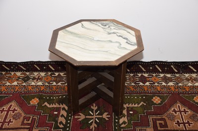 Lot 3 - An Art Deco style wooden and marble coffee