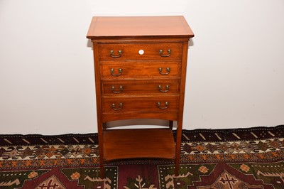 Lot 15 - An Edwardian mahogany and inlaid sheet music cabinet
