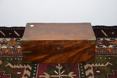 Lot 22 - A Victorian mahogany campaign style writing slope box