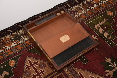 Lot 23 - A Victorian mahogany campaign style writing slope box