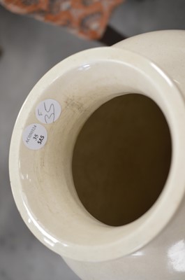 Lot 35 - A first half 20th century Japanese earthenware crane design vase