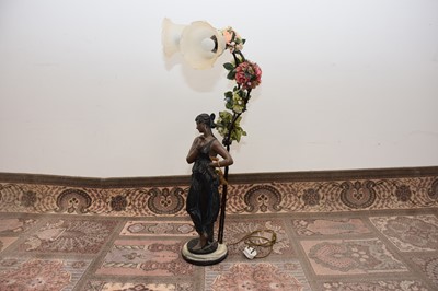 Lot 66 - A Victorian style spelter figural lamp base