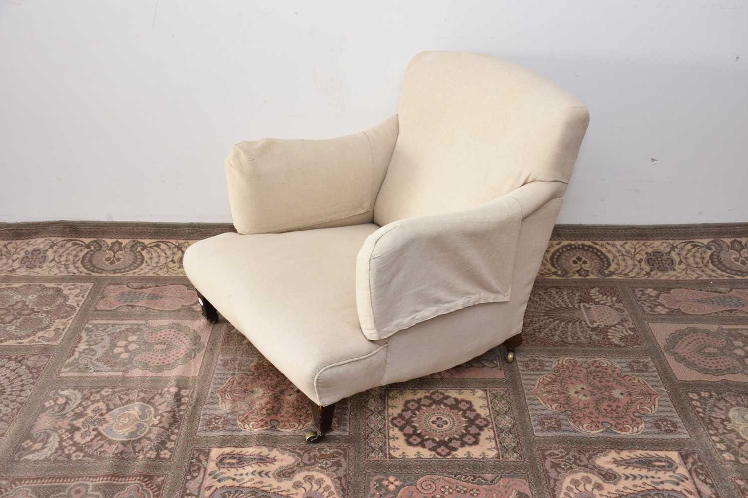 Lot 94 - A Victorian and later upholstered armchair from Howard & Sons
