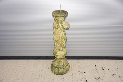 Lot 135 - A nice 1980s composite stone garden sun dial by ARJ