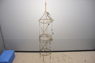 Lot 137 - A large modern white painted metal garden planting obelisk