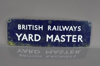 Lot 174 - A vintage British Railways Yard Master blue and white enamel tin sign