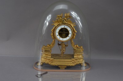 Lot 259 - A French late 19th Century gilt bronze ormolu cherub swing pendulum mantel clock