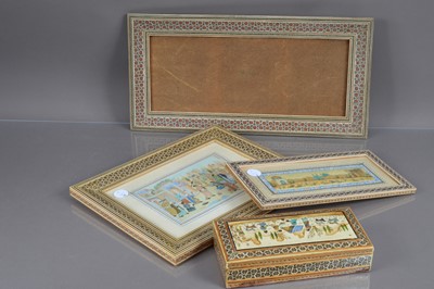 Lot 337 - A group of four Indo-Persian Khatam marquetry items