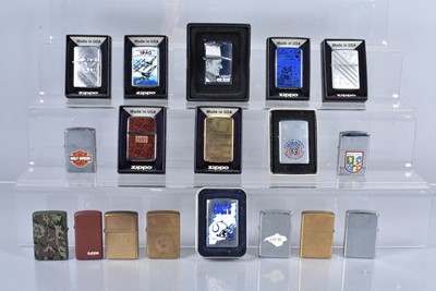 Lot 313 - An assortment of Zippo lighters