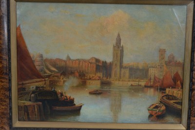Lot 546 - Charles Arthur Cox  (1857-1936) "St George's Dock, Liverpool" Circa 1897