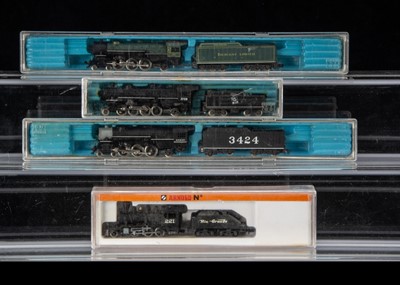 Lot 45 - Rivarossi and Arnold N Gauge American Steam Locomotives with Tenders
