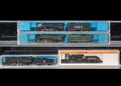 Lot 47 - Rivarossi and Arnold N Gauge American Steam Locomotives with Tenders