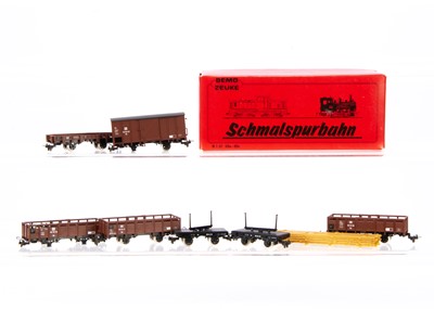 Lot 59 - Bemo HO M-H0e Gauge Steam Tank Locomotive and Goods Wagons
