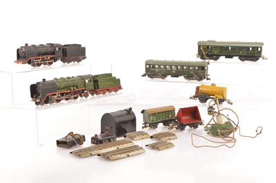 Lot 741 - Uncommon Marklin Pre-war 00/HO Gauge British outline LNER and LMS Locomotives and Accessories (qty)