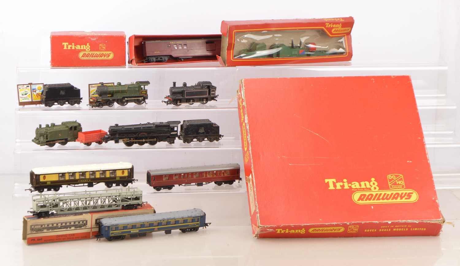Lot 43 - Tri-ang Train set Box various Locomotives Rolling Stock Track and Accessories plus  Playcraft and Hornby-Dublo (10)