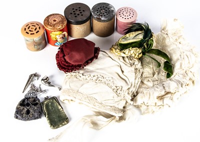 Lot 188 - Two silk dolls bonnets