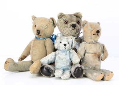 Lot 238 - Three Blue mohair teddy bears
