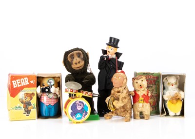 Lot 248 - Six wind up vintage toys
