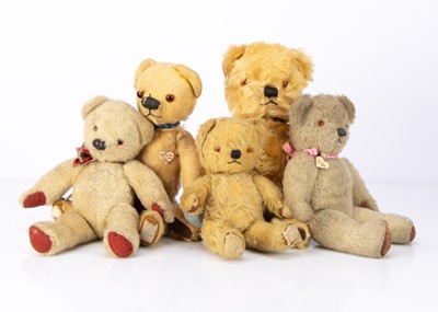 Lot 441 - Five post-war Chad Valley teddy bears