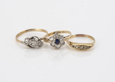 Lot 46 - Three 18ct yellow gold rings
