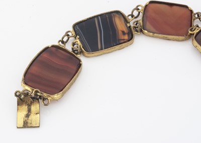 Lot 73 - A 19th century hardstoe and gilt metal bracelet