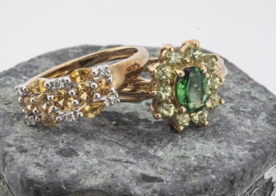 Lot 116 - Two contemporary QVC gem set dress rings
