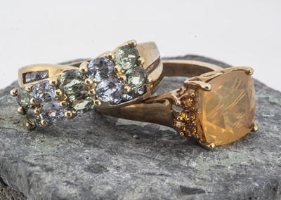 Lot 118 - Two gem set QVC dress rings