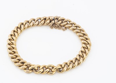 Lot 174 - A French high carat gold curb link textured bracelet