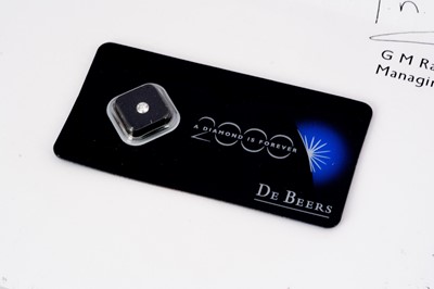 Lot 211 - A commemorative De Beers loose diamond