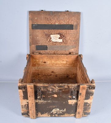 Lot 604 - A Military wooden ammunition carrier
