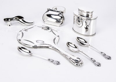 Lot 305 - Seven first half 20th century items of silver and silver plate