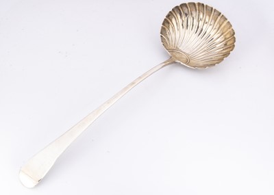 Lot 309 - A George III silver soup ladle by SA